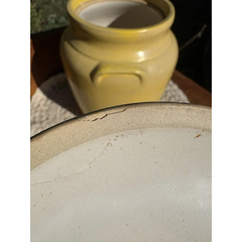 Ransburg Pottery Yellow Rooster Cookie Jar with Lid Hand Painted Crock Farm 9.5